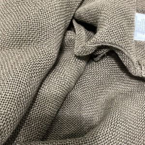 2 Restoration Hardware Open Weave Sheer Linen Drapery Panels Chocolate Brown 96”